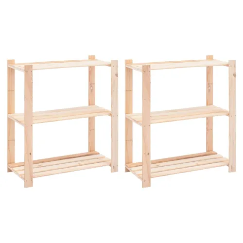Stalci za pohranu s 3 razine 2 kom 80x38x90 cm borovina 150 kg - 2 2 2 Cijena