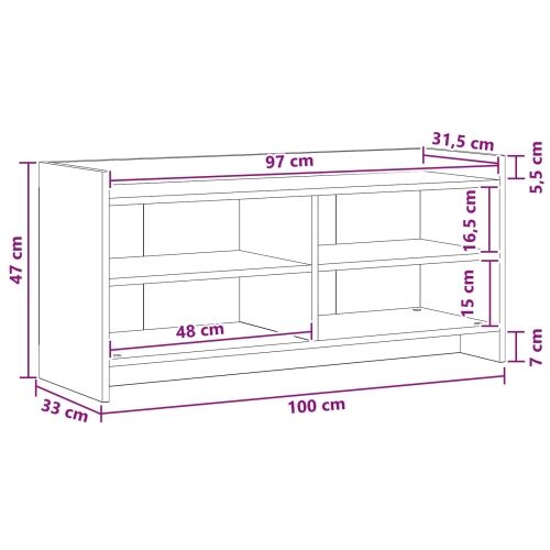TV ormar 100 x 33 x 47 cm Staro drvo Konstruirano drvo - Staro drvo 100 cm Cijena