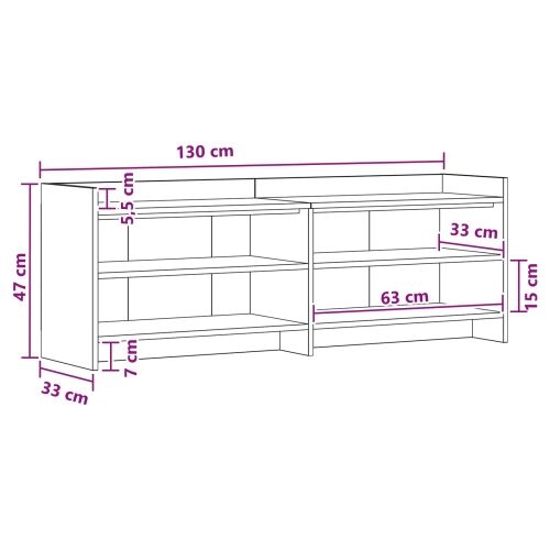 TV ormar 135 x 33 x 47 cm Hrast sonoma Konstruirano drvo - Hrast sonoma 130 cm Cijena