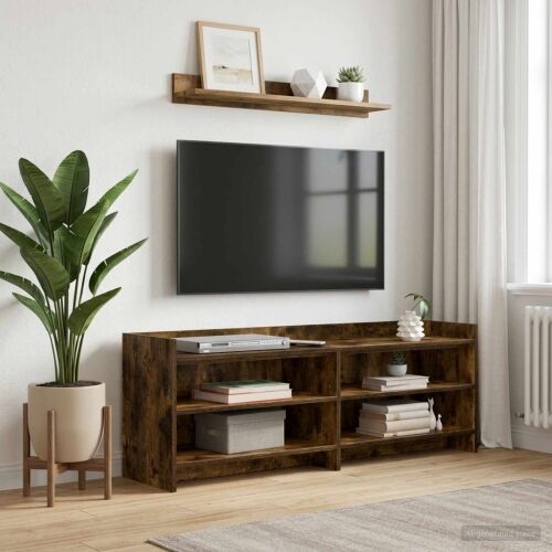 TV ormar 135 x 33 x 47 cm Dimljeni hrast Konstruirano drvo - Dimljeni hrast 130 cm Cijena