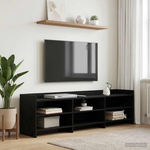 TV ormar 168 x 33 x 47 cm Crni hrast Konstruirano drvo - Crni hrast 168 cm Cijena