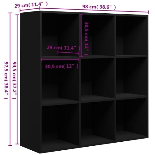 Ormarić za knjige crni 98x29x97,5 cm od konstruiranog drva - Crna 1 Crna Cijena