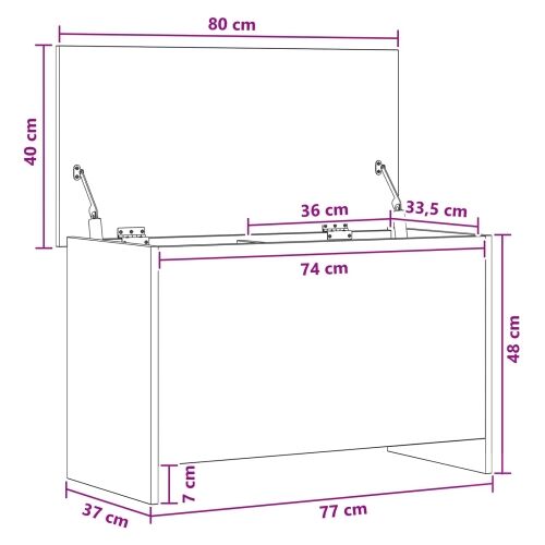 Skladišni kovčeg s pohranom Dimljeni hrast 80 x 40 x 50 cm - Dimljeni hrast 80 cm Cijena