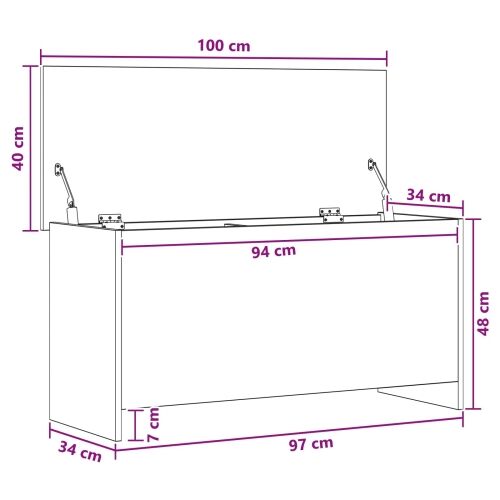 Skladišni kovčeg s pohranom Dimljeni hrast 100 x 40 x 50 cm - Dimljeni hrast 100 cm Cijena