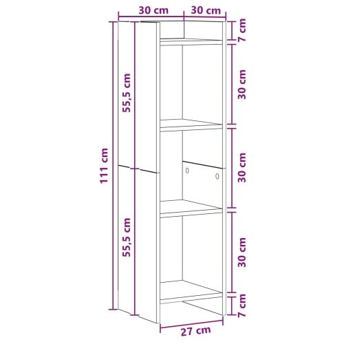 Police za knjige Staro drvo 30 x 30 x 111 cm Konstruirano drvo - Staro drvo 30 cm Cijena
