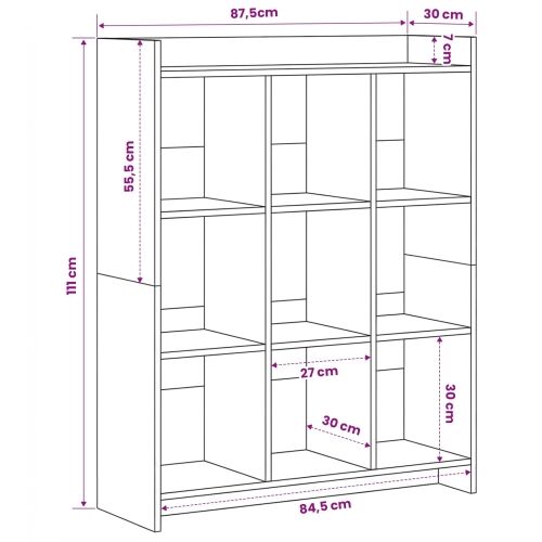 Police za knjige Siva Sonoma 87,5 x 30 x 111 cm - Siva Sonoma 87,5 cm Cijena