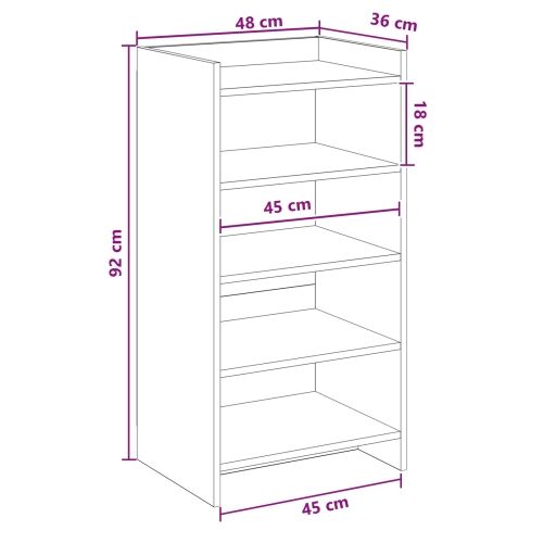 Ormar za cipele s pohranom Dimljeni hrast 48 x 36 x 92 cm - Dimljeni hrast Cijena