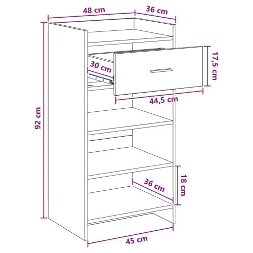Ormar za cipele Staro drvo 48 x 36 x 92 cm Konstruirano drvo - Staro drvo Cijena