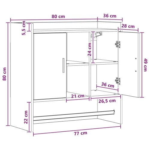 Zidna polica Zidna montaža Siva Sonoma 80 x 36 x 80 cm - Siva Sonoma Cijena