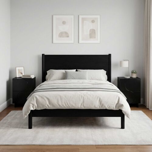 Noćni ormar 2 kom. Crna 33,5 x 34,5 x 50 cm Konstruirano drvo - Crna 2 Cijena