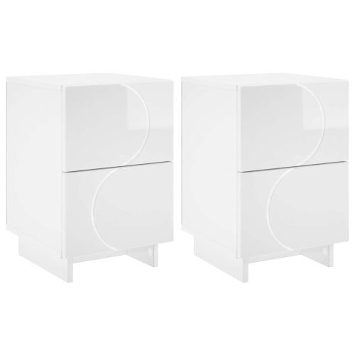 Noćni ormar 2 kom. Bijela visokog sjaja 33,5 x 34,5 x 50 cm - Bijela visokog sjaja 2 Cijena