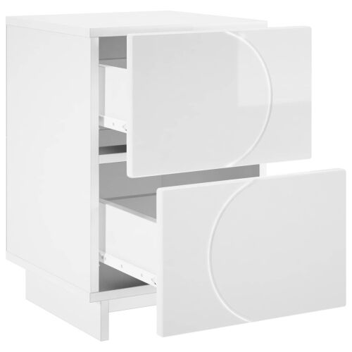 Noćni ormar 2 kom. Bijela visokog sjaja 33,5 x 34,5 x 50 cm - Bijela visokog sjaja 2 Cijena