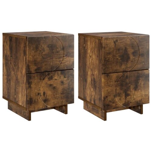 Noćni ormar 2 kom. Dimljeni hrast 33,5 x 34,5 x 50 cm - Dimljeni hrast 2 Cijena