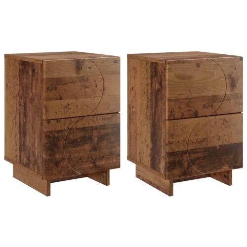 Noćni ormar 2 kom. Drvo hrasta 33,5 x 34,5 x 50 cm - Staro drvo 2 Cijena