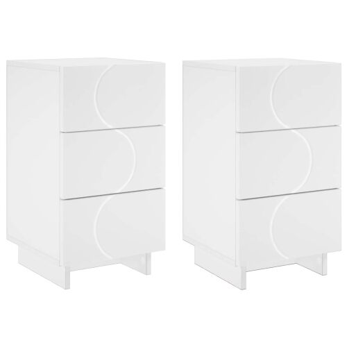 Noćni ormar 2 kom. Bijela 33,5 x 34,5 x 60 cm Konstruirano drvo - Bijela 2 Cijena