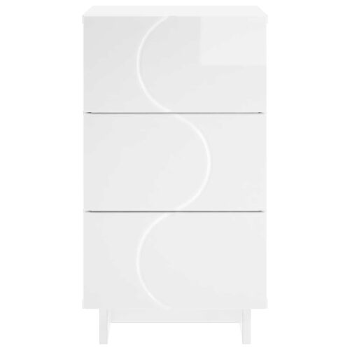 Noćni ormar 2 kom. Bijela visokog sjaja 33,5 x 34,5 x 60 cm - Bijela visokog sjaja 2 Cijena