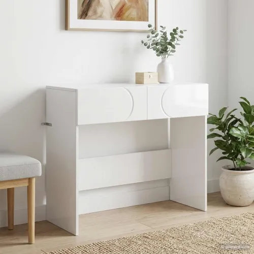 Konzolni stol Bijela visokog sjaja 96,5 x 38 x 75 cm - Bijela visokog sjaja Cijena