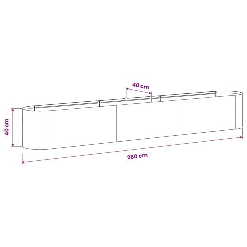 Povišeni vrtni krevet Crna 280 x 40 x 40 cm - Crna 280 cm Cijena