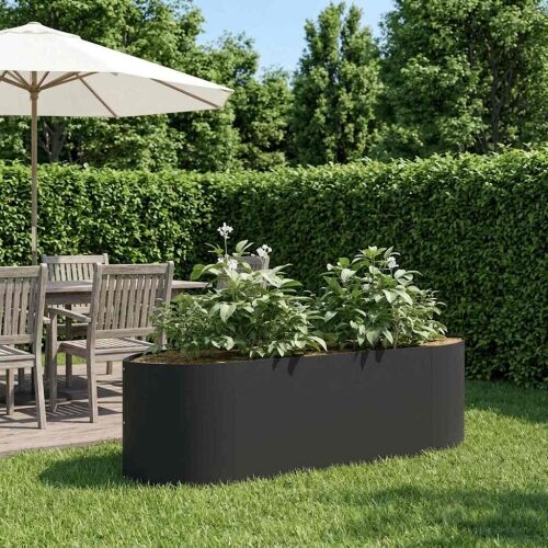 Povišeni vrtni krevet Crna 140 x 40 x 40 cm Čelik - Crna 140 cm Cijena
