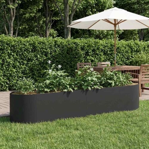 Povišeni vrtni krevet Crna 220 x 40 x 40 cm Čelik - Crna 220 cm Cijena