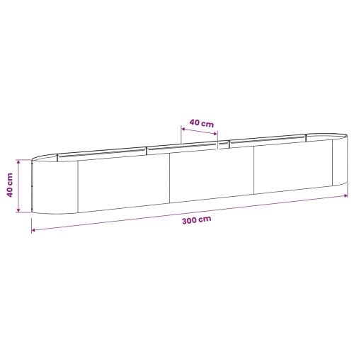 Povišeni vrtni krevet Maslinastozelena 300 x 40 x 40 cm Čelik - Maslinastozelena 300 cm Cijena