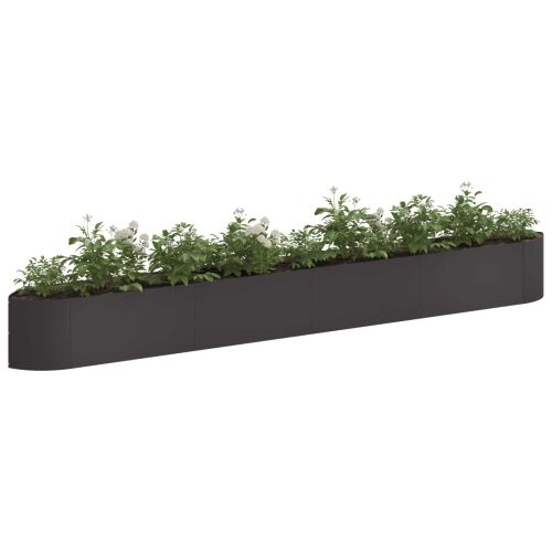 Povišeni vrtni krevet Crna 380 x 40 x 40 cm Čelik - Crna 380 cm Cijena