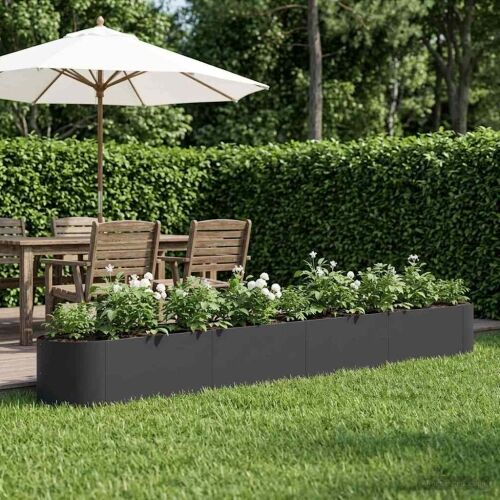 Povišeni vrtni krevet Crna 380 x 40 x 40 cm Čelik - Crna 380 cm Cijena