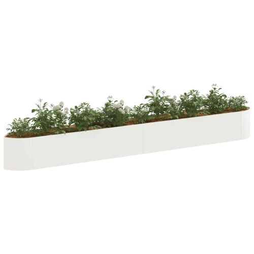 Povišeni vrtni krevet Bijela 380 x 40 x 40 cm Čelik - Bijela 380 cm Cijena