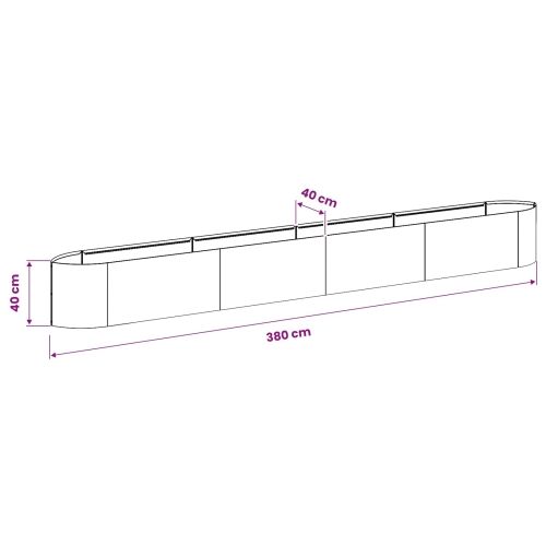 Povišeni vrtni krevet Otporni čelik 380 x 40 x 40 cm Čelik - Otporni čelik 380 cm Cijena