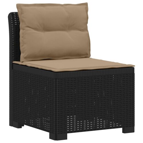 Dvosjedni vrtni sofa s jastucima u ratan izgledu PP Antracit - Antracit Sofa + srednji + kutni s taupe jastučićem i jastučićem z Cijena