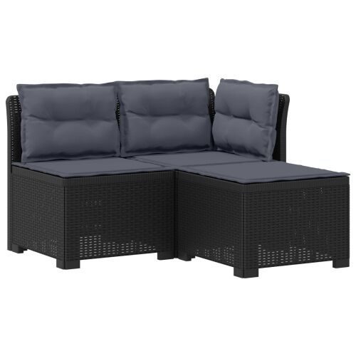 Dvosjedni vrtni sofa s jastucima u ratan izgledu PP Antracit - Antracit Sofa + srednji + kutni s svijetlosivim jastučićem i jast Cijena