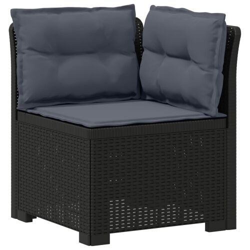 Dvosjedni vrtni sofa s jastucima u ratan izgledu PP Antracit - Antracit Sofa + srednji + kutni s svijetlosivim jastučićem i jast Cijena
