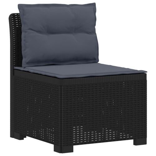 Dvosjedni vrtni sofa s jastucima u ratan izgledu PP Antracit - Antracit Sofa + srednji + kutni s svijetlosivim jastučićem i jast Cijena