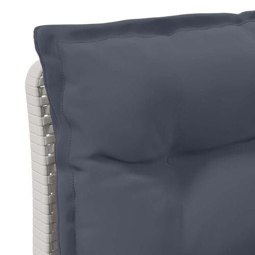 Dvosjedni vrtni sofa s jastucima u ratan izgledu PP Bijela - Bijela Sofa + srednji + kutni s svijetlosivim jastučićem i jastučić Cijena