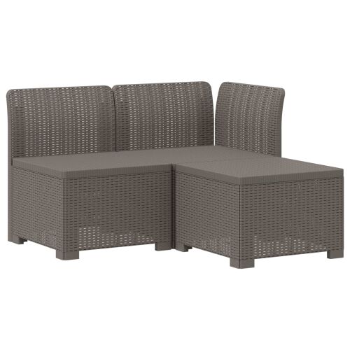 Dvosjedni vrtni sofa s jastucima u ratan izgledu PP Svjetlosiva - Svjetlosiva Sofa + srednji + kutni s taupe jastučićem i jastuč Cijena
