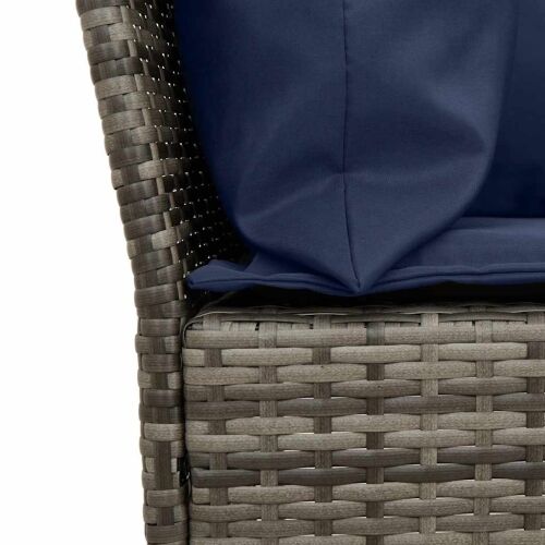 Vrtna sofa s jastucima siva od poliratana - siva i modra 5-seater + 2x corner 9 siva i modra Cijena