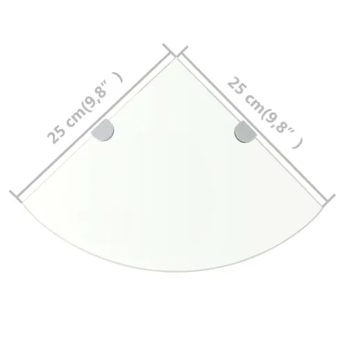 Kutne police s nosačima 2 kom staklene prozirne 25 x 25 cm - Transparentan 25 x 25 cm 2 Cijena