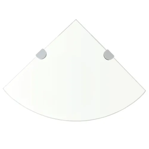 Kutne police s nosačima 2 kom staklene prozirne 35 x 35 cm - Transparentan 35 x 35 cm 2 Cijena
