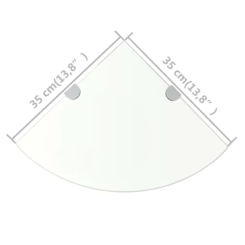 Kutne police s nosačima 2 kom staklene prozirne 35 x 35 cm - Transparentan 35 x 35 cm 2 Cijena