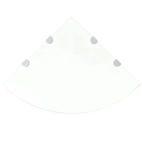 Kutne police s nosačima 2 kom staklene prozirne 45 x 45 cm - Transparentan 45 x 45 cm 2 Cijena