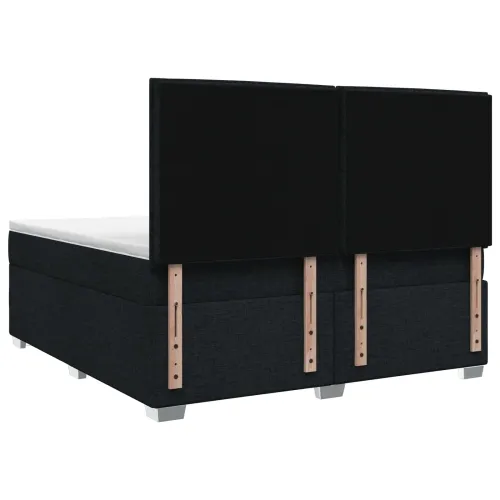 Boxspring krevet s madracem Crna 160 x 200 cm Tkanina - Crna 160 x 200 cm Dizajn s rombovima Cijena