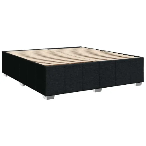 LED okvir za krevet s madracem Crna 160 x 200 cm Tkanina - Crna 160 x 200 cm Dizajn s rombovima Cijena