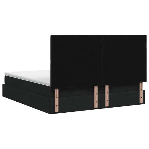 Krevet od pjene s madracem i LED-om Crna 160 x 200 cm Tkanina - Crna 160 x 200 cm Dizajn s rombovima Cijena