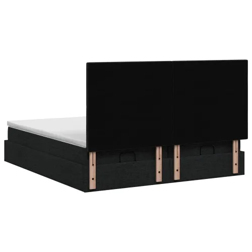 Krevet od pjene s madracem i LED-om Crna 160 x 200 cm Tkanina - Crna 160 x 200 cm Dizajn s rombovima Cijena