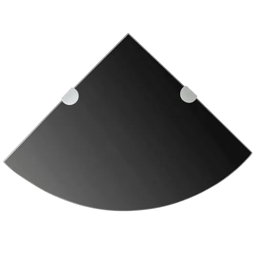 Kutne police s nosačima 2 kom staklene crne 35 x 35 cm - Crna 35 x 35 cm 2 1 Cijena