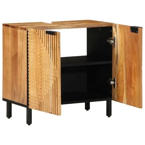 Kupaonski ormarić za sudoper Smeđa 62 x 33 x 58 cm - Masivno bagremovo drvo Cijena