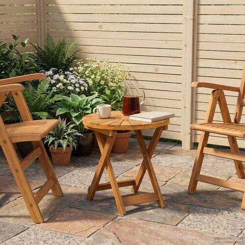 Bistro Stol Prirodna Ø45 x 45 cm Čvrsto drvo akacije Cijena
