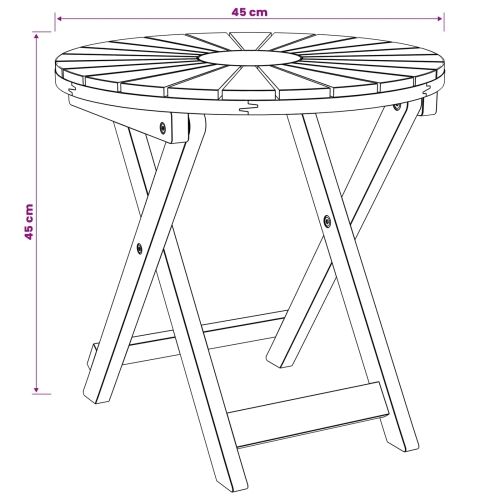 Bistro Stol Prirodna Ø45 x 45 cm Čvrsto drvo akacije Cijena
