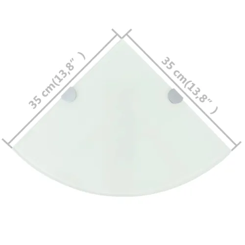 Kutne police s nosačima 2 kom staklene bijele 35 x 35 cm - Bijela 35 x 35 cm 2 Cijena