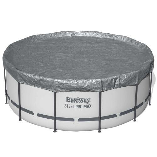 Bestway Pokrivač za bazen Ø3,66 m Kružni Poliester Siva - 3,66 m Cijena